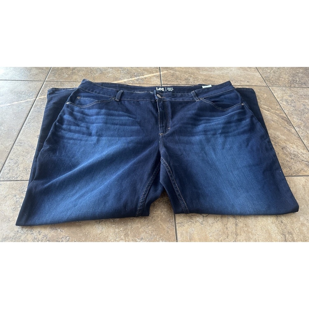 Womens Size 26W Lee Mid Rise Straight Leg Blue Denim Jeans Regular Fit - Picture 3 of 8